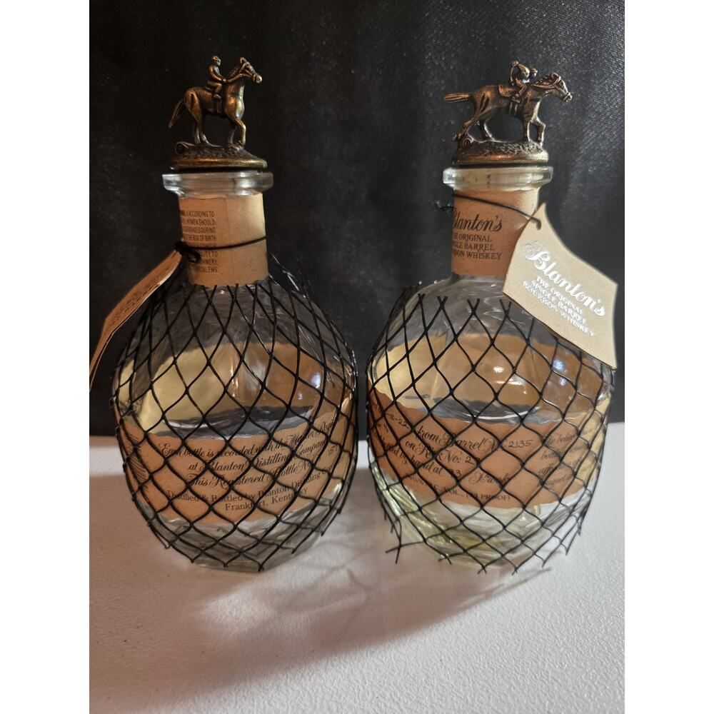 Blanton's Empty Bourbon Bottles with Stoppers!!!! 750ml Registerd No 157 & 145